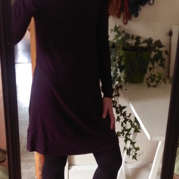 X-Small Plum Sweater Dress - Picture 4 of 6